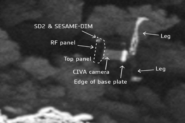 Philae lander Photo: ESA/Rosetta/MPS for OSIRIS Team MPS/UPD/LAM/IAA/SSO/INTA/UPM/DASP/IDA